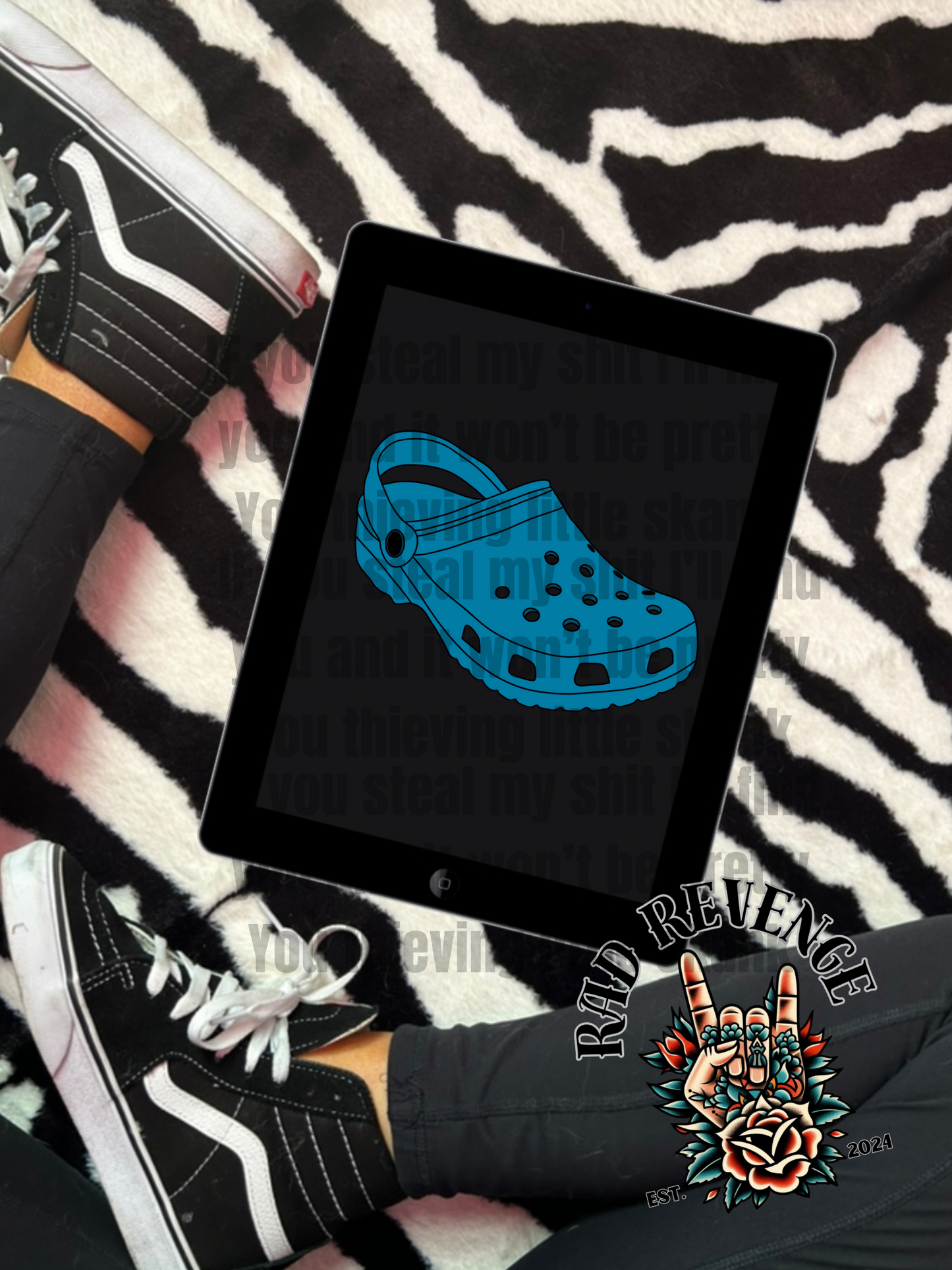 Pink and blue clog shoe clip art