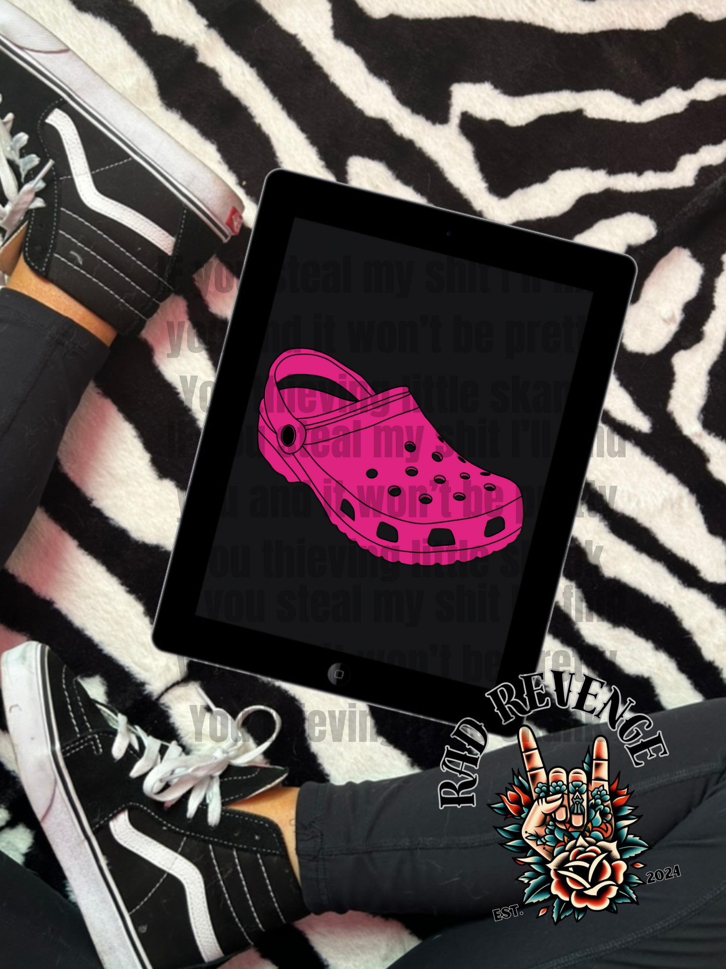 Pink and blue clog shoe clip art
