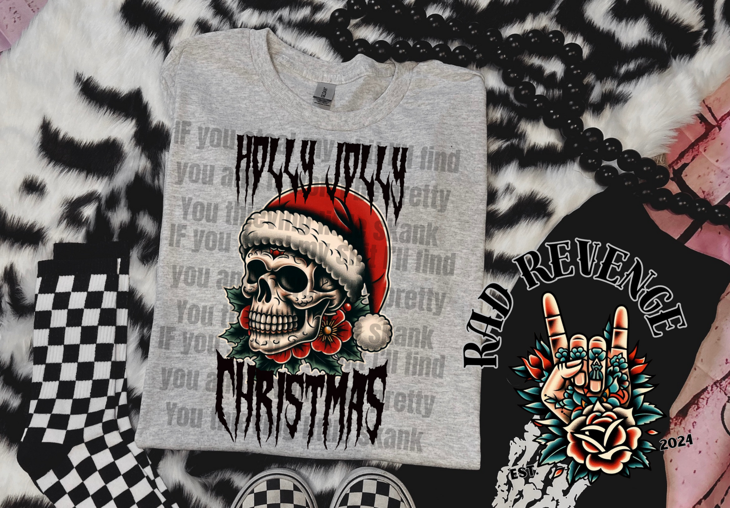 Holly Jolly Skelly PNG